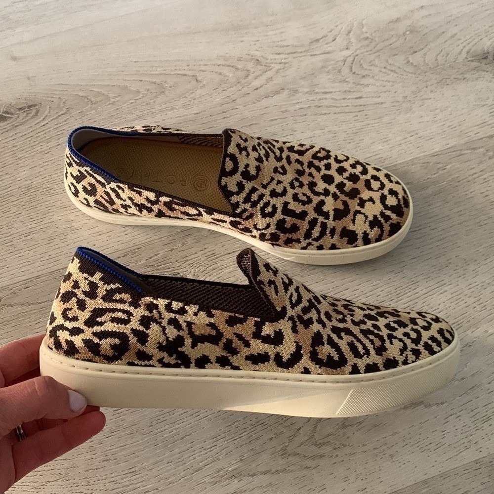 Rothy's Camo Cat 'The Sneaker' slip on W8.5 animal print washable - Picture 6 of 15